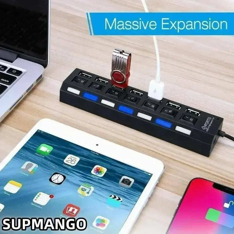 Hub USB Adaptateur USB Multi Ports UtiliserUSB 2.0 PC Ordinateur Accessoires Commutateur USB pour Ordinateur Portable