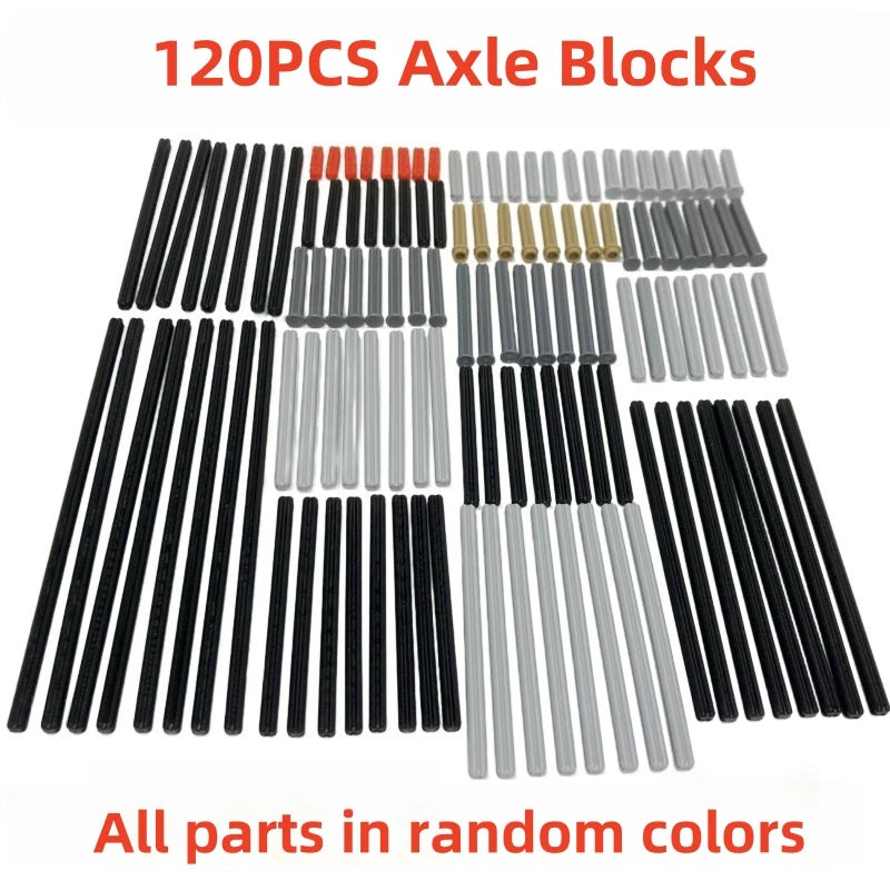 120PCS MOC Technology Blocks Cross Axle Sticks Rod High-Tech Bricks Accessories Compatible with 32062 4519 24316 6587 87083 3706