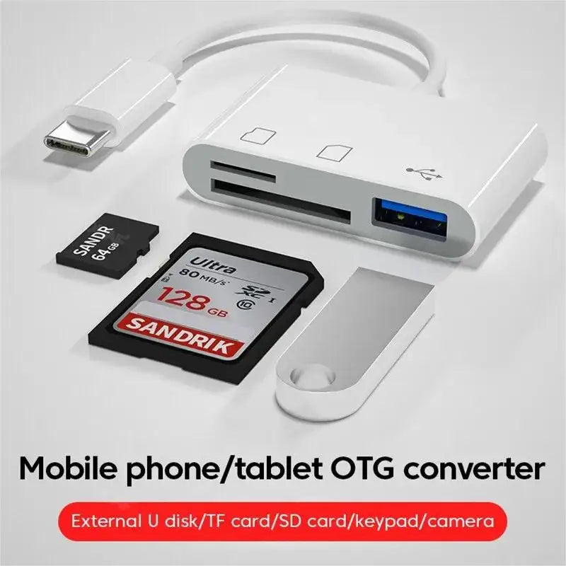 Fro 3 In 1 Typ-C Adapter TF SD Memory Card Reader OTG USB C USB2.0 Card Connector For Samsung Xiaomi Macbook USB Type C Adapter