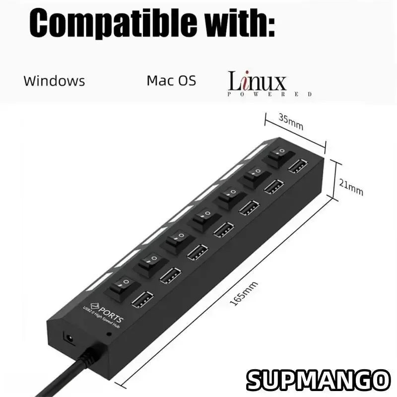Hub USB Adaptateur USB Multi Ports UtiliserUSB 2.0 PC Ordinateur Accessoires Commutateur USB pour Ordinateur Portable