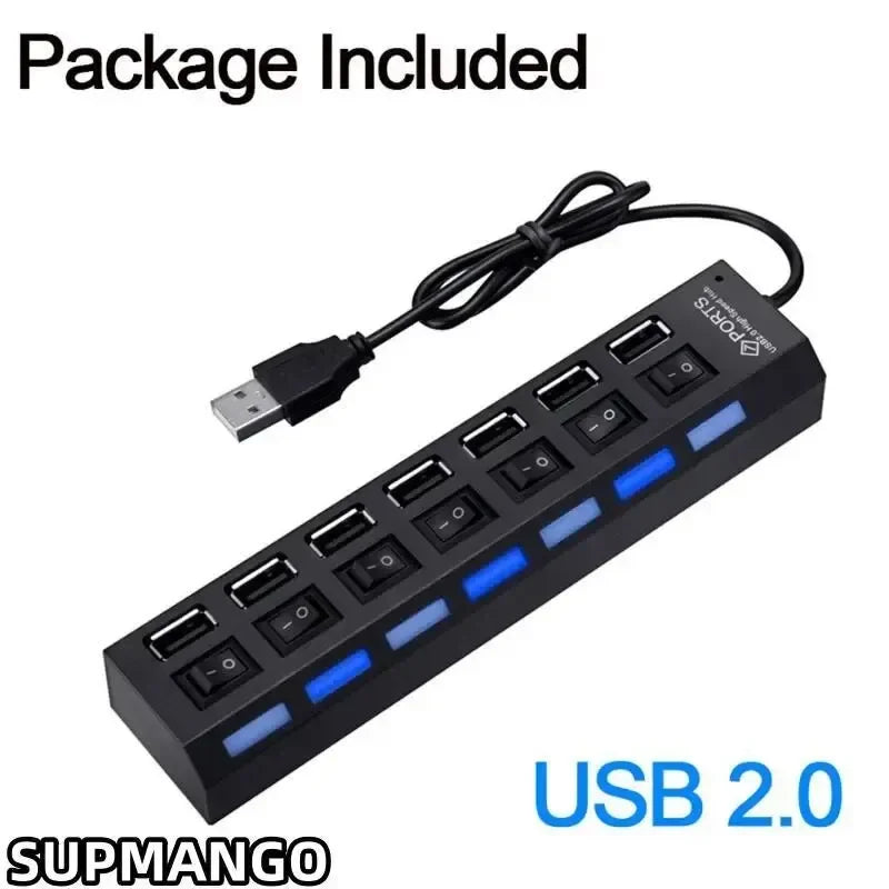 Hub USB Adaptateur USB Multi Ports UtiliserUSB 2.0 PC Ordinateur Accessoires Commutateur USB pour Ordinateur Portable
