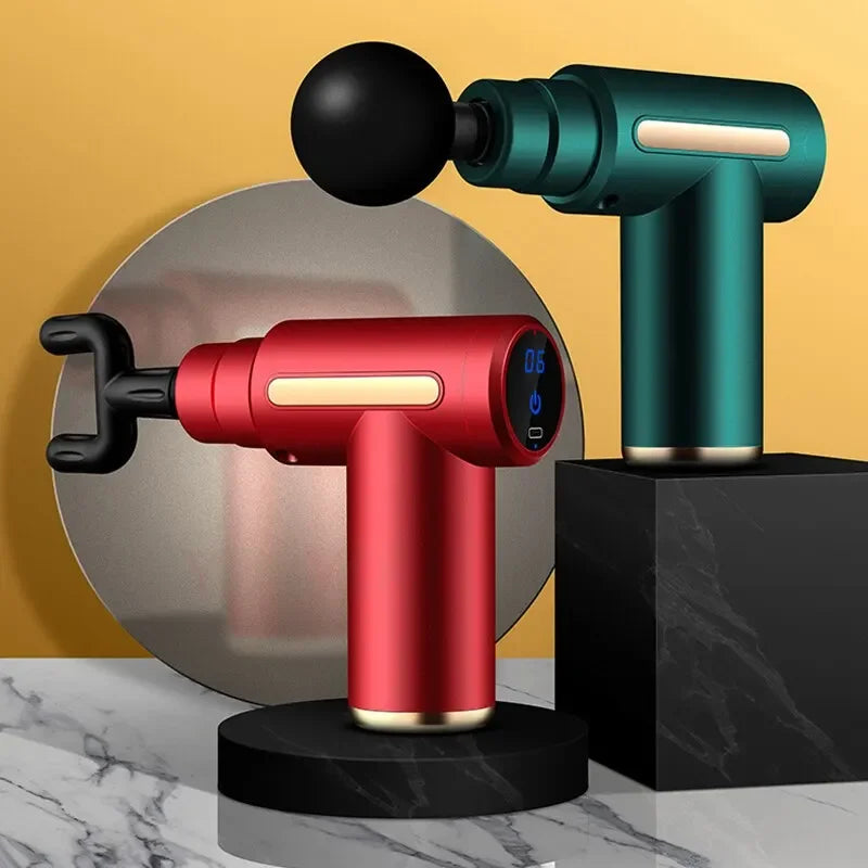 Mini Deep Tissue Massage Gun - Portable Percussion Muscle Massager for Neck, Back, Leg Pain Relief w/ 4 Heads USB Charging